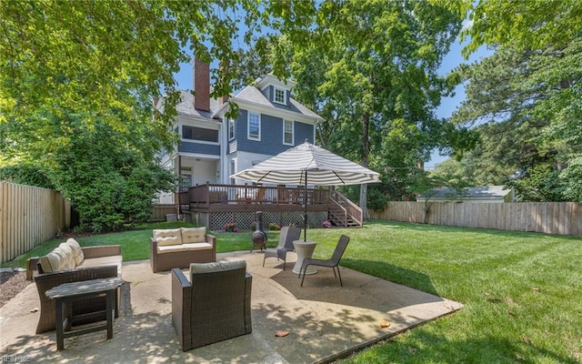 5312 Studeley Ave, Norfolk, VA 23508 - view of yard featuring a deck, an outdoor hangout area, a patio area, and stairway