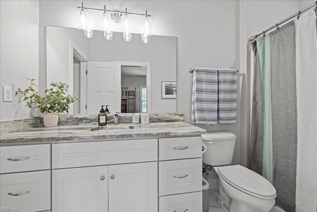 909 Los Colonis Dr, Virginia Beach, VA 23456 - bathroom featuring vanity, toilet, and a shower with curtain