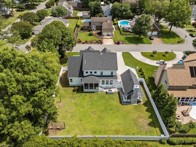 909 Los Colonis Dr, Virginia Beach, VA 23456 - aerial view of residential area with a pool area