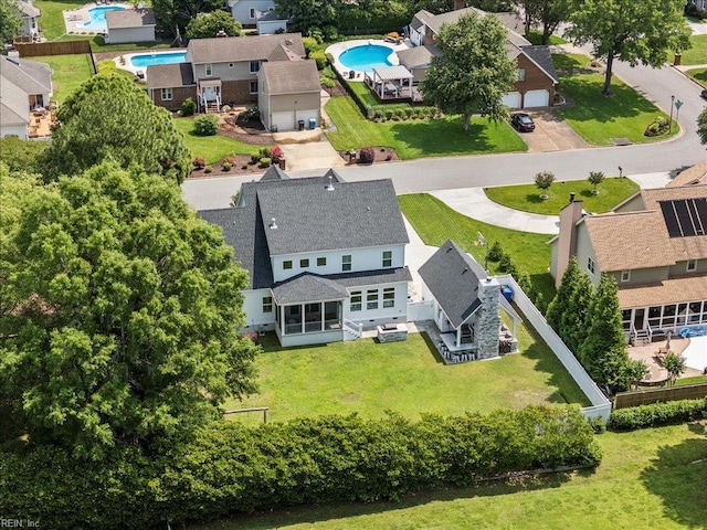 909 Los Colonis Dr, Virginia Beach, VA 23456 - view from above of property featuring a pool