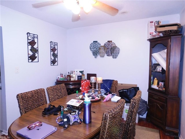 4193 Thistle Cir, Virginia Beach, VA 23462 - dining area featuring ceiling fan and wood finished floors