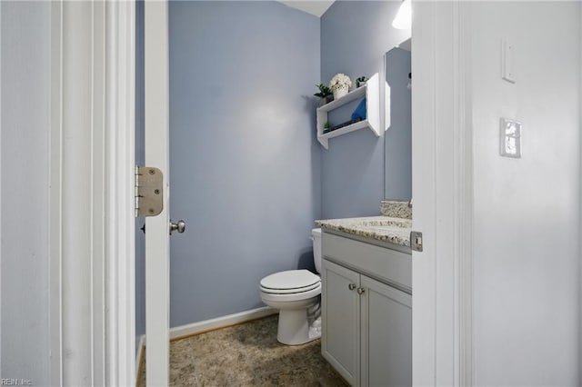 637 Wood Nymph Ln, Chesapeake, VA 23323 - half bathroom featuring vanity, toilet, and baseboards