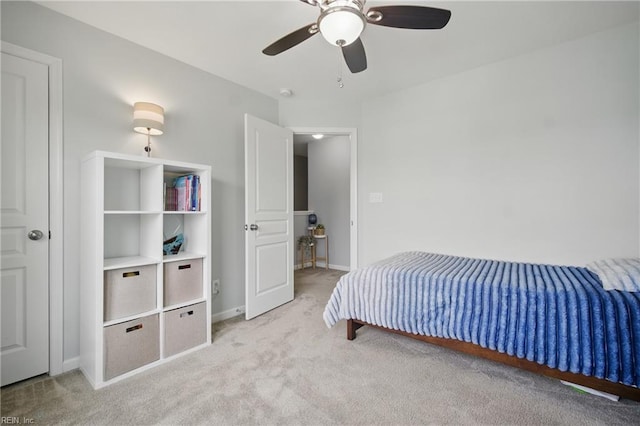 637 Wood Nymph Ln, Chesapeake, VA 23323 - bedroom with light colored carpet, baseboards, and a ceiling fan