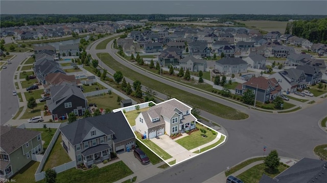 637 Wood Nymph Ln, Chesapeake, VA 23323 - aerial perspective of suburban area featuring property parcel outlined