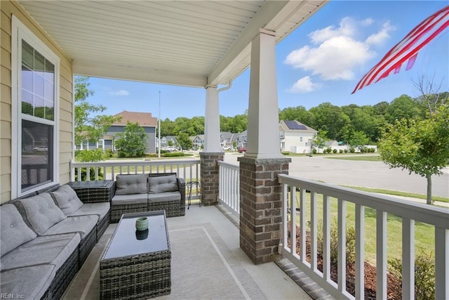 637 Wood Nymph Ln, Chesapeake, VA 23323 - porch featuring outdoor lounge area and a residential view