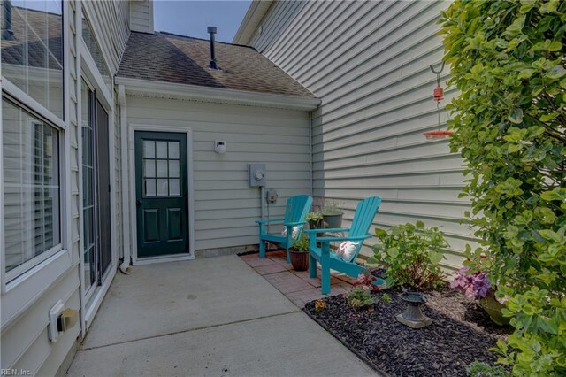 1808 Kensal Green Dr, Virginia Beach, VA 23456 - doorway to property with a shingled roof