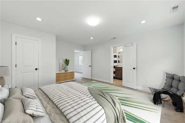 315 N Second St, Hampton, VA 23664 - bedroom with light carpet, recessed lighting, and baseboards