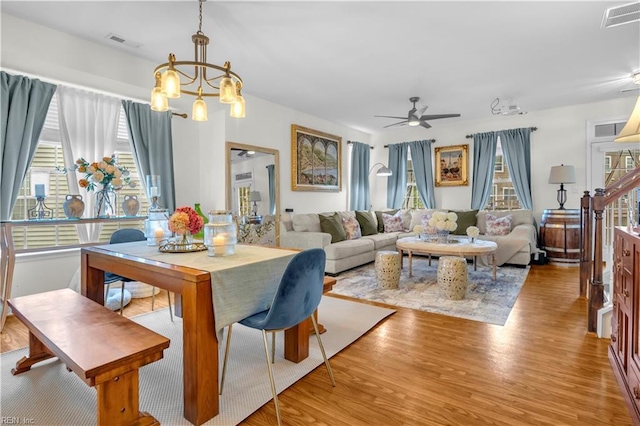 245 Feldspar St, Virginia Beach, VA 23462 - dining room featuring wood finished floors, ceiling fan, and a chandelier