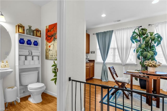 245 Feldspar St, Virginia Beach, VA 23462 - bathroom with toilet, wood finished floors, recessed lighting, and baseboards