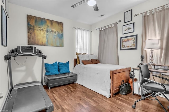 245 Feldspar St, Virginia Beach, VA 23462 - bedroom with wood finished floors, a ceiling fan, and a desk