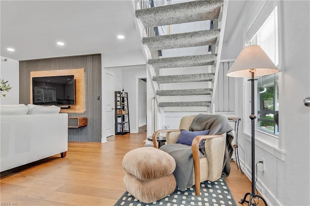 808 High Point Ave, Virginia Beach, VA 23451 - living room featuring light wood-style flooring, recessed lighting, and baseboards