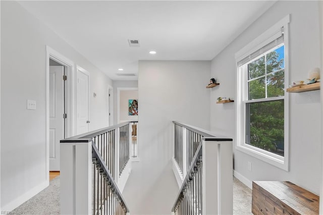 808 High Point Ave, Virginia Beach, VA 23451 - hall featuring an upstairs landing, baseboards, recessed lighting, and carpet floors
