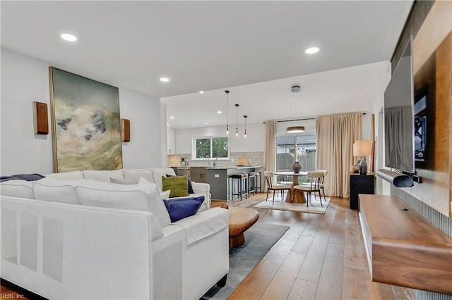 808 High Point Ave, Virginia Beach, VA 23451 - living room featuring wood-type flooring and recessed lighting