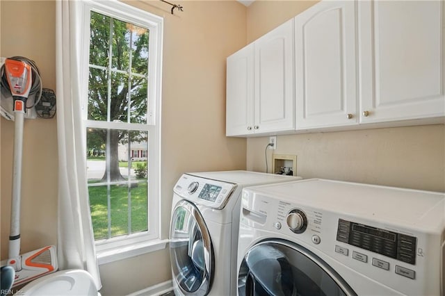 6772 Burbage Lake Cir, Suffolk, VA 23435 - washroom with cabinet space, washing machine and dryer, and plenty of natural light