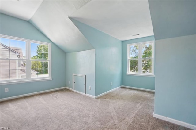 6772 Burbage Lake Cir, Suffolk, VA 23435 - bonus room with lofted ceiling, carpet flooring, and baseboards
