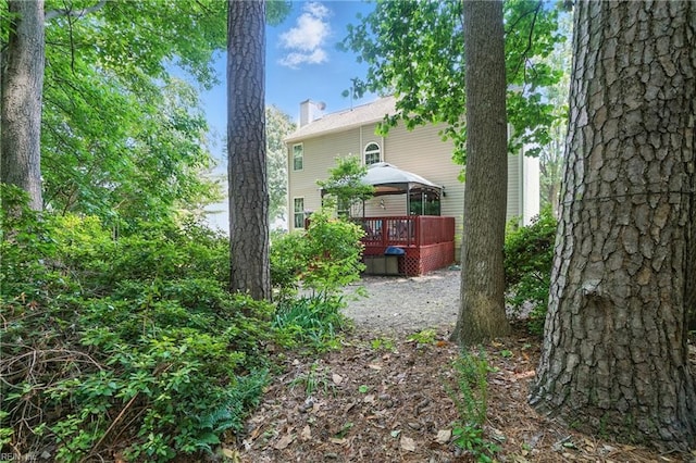 6772 Burbage Lake Cir, Suffolk, VA 23435 - view of yard featuring a gazebo and a wooden deck