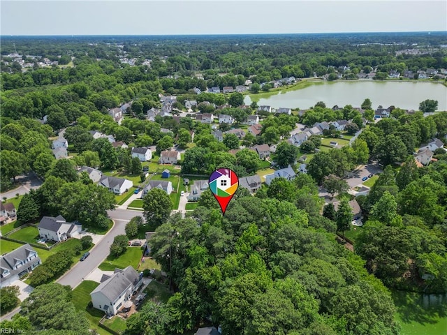 6772 Burbage Lake Cir, Suffolk, VA 23435 - aerial perspective of suburban area featuring a large body of water and a forest