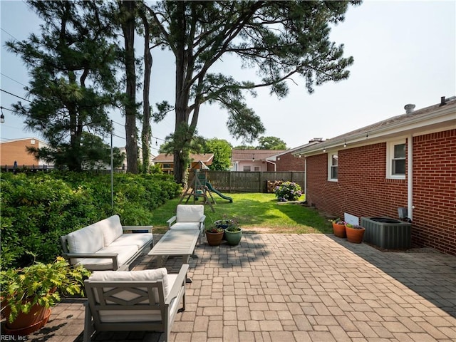 2522 Jasper Ct, Norfolk, VA 23518 - view of patio / terrace featuring a playground, cooling unit, and an outdoor hangout area