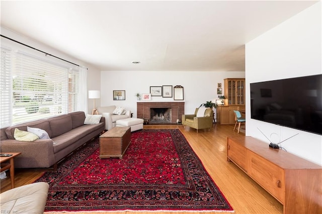 2522 Jasper Ct, Norfolk, VA 23518 - living area featuring light wood finished floors and a fireplace