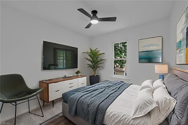 3849 Sweetbriar Ct, Virginia Beach, VA 23453 - bedroom with baseboards, wood finished floors, and ceiling fan