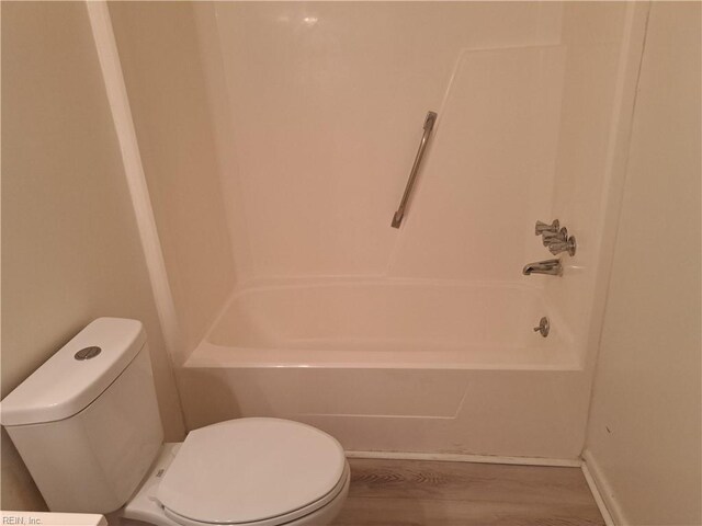 1002 Barnacle Ct, Virginia Beach, VA 23451 - bathroom featuring toilet, shower / bathtub combination, and wood finished floors