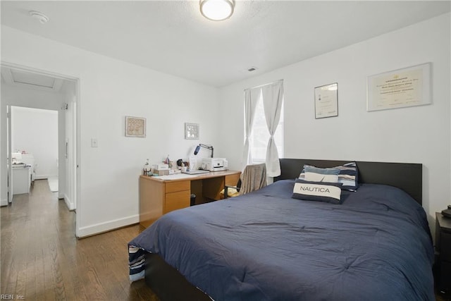 5133 E Princess Anne Rd, Norfolk, VA 23502 - bedroom with wood finished floors, attic access, and baseboards
