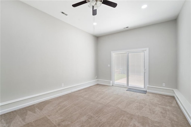 230 Abingdon Cir, Suffolk, VA 23434 - carpeted empty room featuring a ceiling fan, baseboards, and recessed lighting