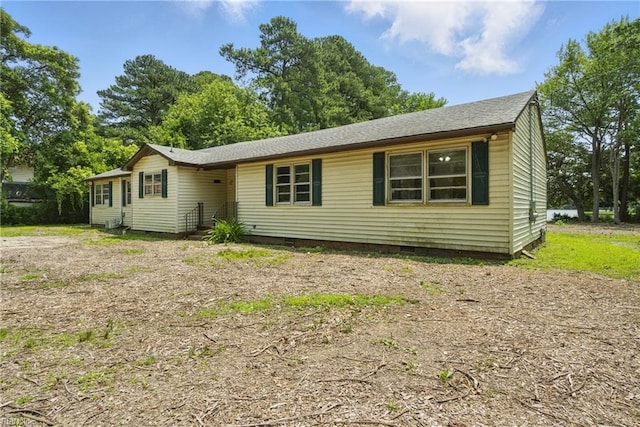 3555 Heutte Dr, Norfolk, VA 23518 - view of front of home featuring crawl space and roof with shingles