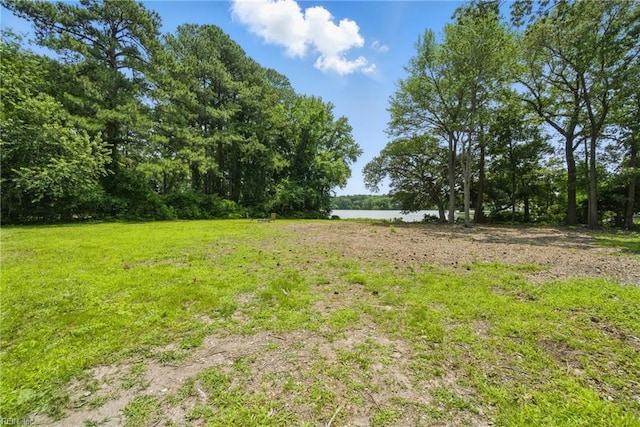 3555 Heutte Dr, Norfolk, VA 23518 - view of yard with a water view and a forest view