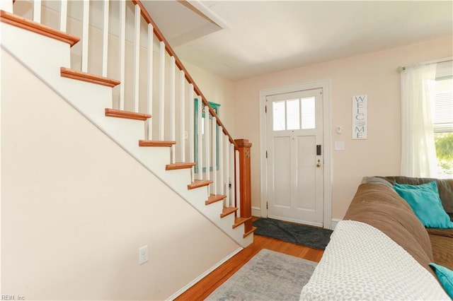 327 Brightwood Ave, Hampton, VA 23661 - foyer featuring healthy amount of natural light, wood finished floors, and stairway