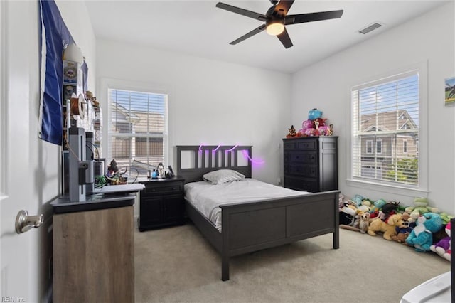 1906 Briton Ln, Chesapeake, VA 23322 - bedroom with light colored carpet and a ceiling fan