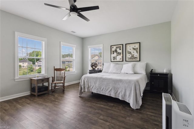 1906 Briton Ln, Chesapeake, VA 23322 - bedroom featuring baseboards, dark wood finished floors, and ceiling fan