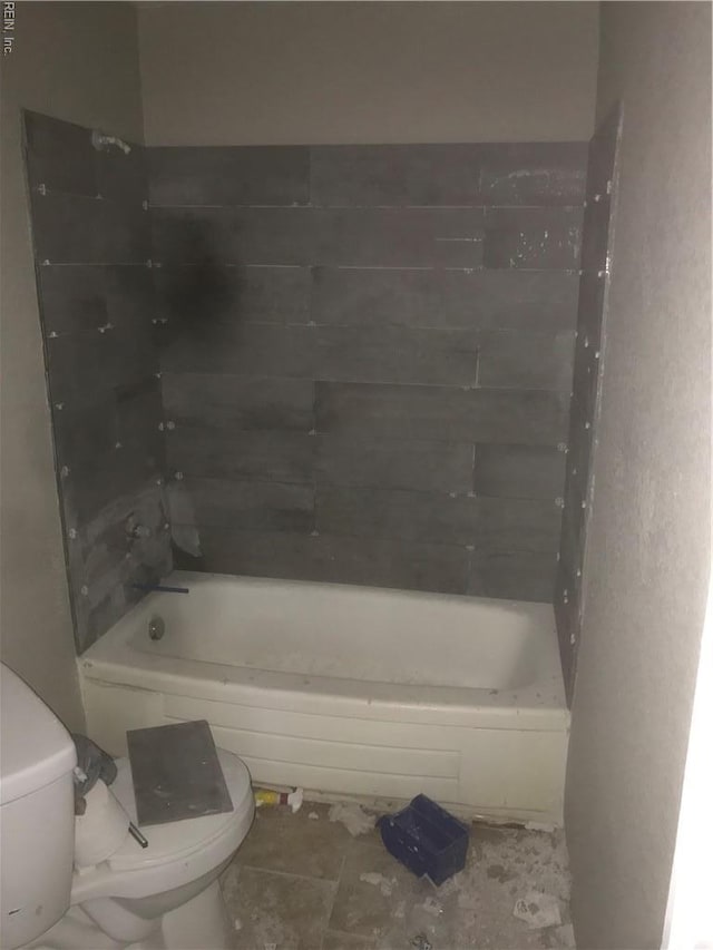 3227 Vimy Ridge Ave, Norfolk, VA 23509 - full bathroom with toilet, shower / bath combination, and tile patterned flooring