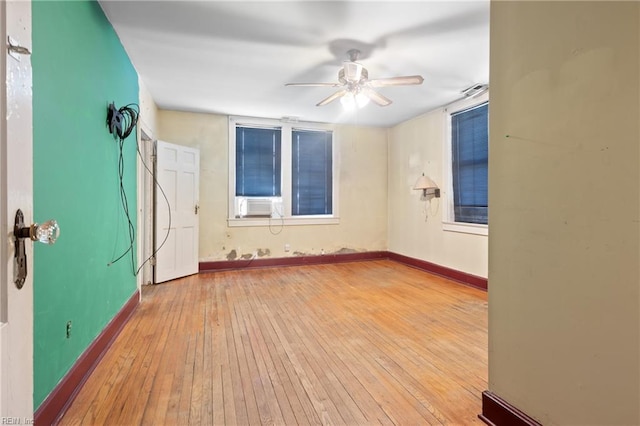 1040 Poquoson Ave, Poquoson, VA 23662 - empty room with ceiling fan, light wood-type flooring, baseboards, and cooling unit