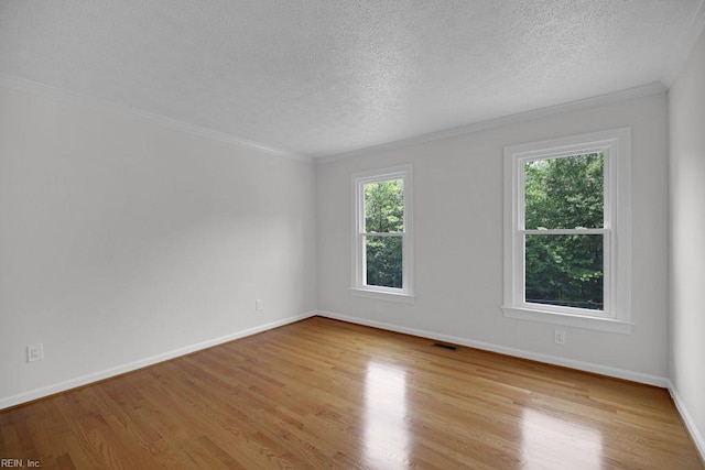 105 Londonderry Ln, Williamsburg, VA 23188 - empty room with plenty of natural light, a textured ceiling, wood finished floors, baseboards, and ornamental molding