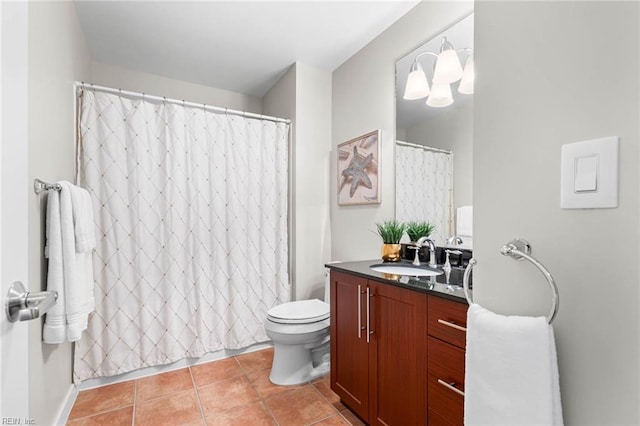 3738 Sandpiper Rd Unit 413, Virginia Beach, VA 23456 - full bath featuring vanity, toilet, tile patterned flooring, and curtained shower