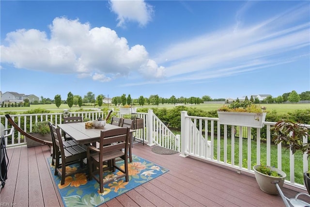 2685 Robert Monette Ln, Virginia Beach, VA 23456 - wooden terrace featuring outdoor dining space and a yard
