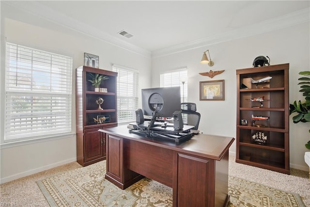 2685 Robert Monette Ln, Virginia Beach, VA 23456 - office space with ornamental molding, light carpet, and baseboards