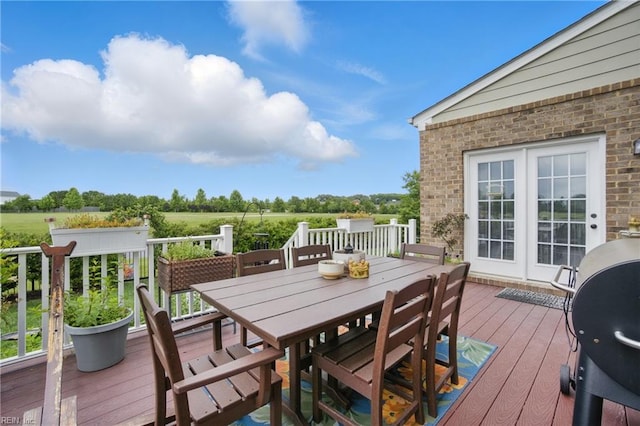 2685 Robert Monette Ln, Virginia Beach, VA 23456 - wooden deck with outdoor dining space, area for grilling, and french doors