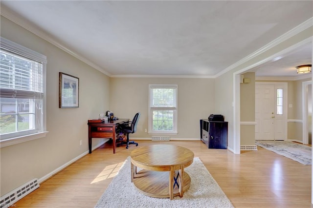 405 Bartell Dr, Chesapeake, VA 23322 - office space featuring light wood-style floors, ornamental molding, and baseboards