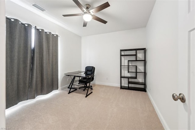 1652 Teton Ct, Chesapeake, VA 23320 - carpeted home office featuring a ceiling fan and baseboards