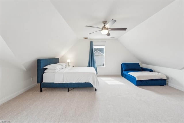 1652 Teton Ct, Chesapeake, VA 23320 - carpeted bedroom featuring vaulted ceiling, baseboards, and ceiling fan