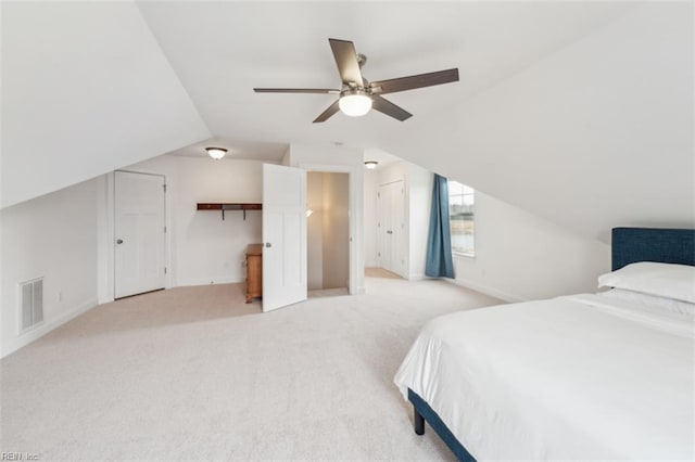 1652 Teton Ct, Chesapeake, VA 23320 - bedroom featuring vaulted ceiling, light colored carpet, baseboards, and a ceiling fan