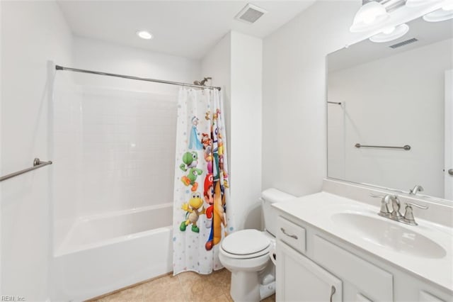 1652 Teton Ct, Chesapeake, VA 23320 - full bath featuring vanity, toilet, tile patterned flooring, and shower / bathtub combination with curtain