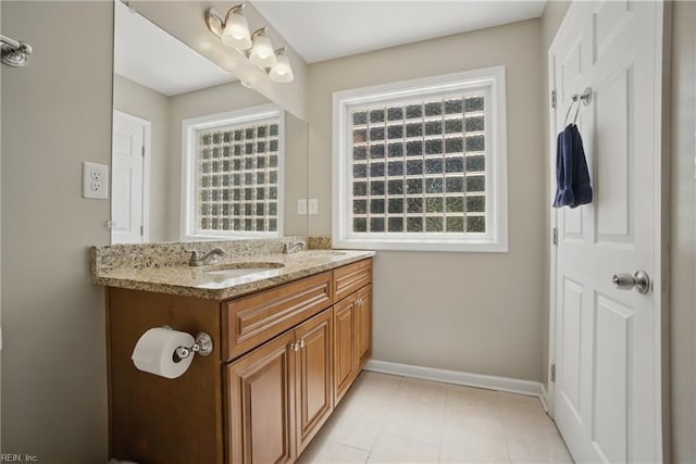 2613 Cedar Rd, Chesapeake, VA 23323 - bathroom featuring vanity, baseboards, and tile patterned floors