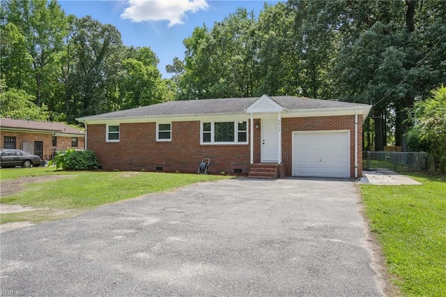 2613 Cedar Rd, Chesapeake, VA 23323 - ranch-style house with crawl space, driveway, an attached garage, and brick siding
