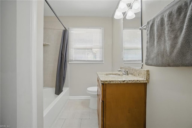 2613 Cedar Rd, Chesapeake, VA 23323 - full bathroom featuring tile patterned floors, vanity, toilet, and shower / tub combo with curtain