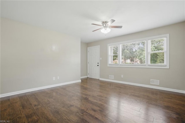 2613 Cedar Rd, Chesapeake, VA 23323 - unfurnished room featuring ceiling fan, baseboards, and wood finished floors