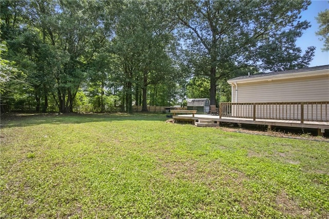 2613 Cedar Rd, Chesapeake, VA 23323 - view of yard with a wooden deck