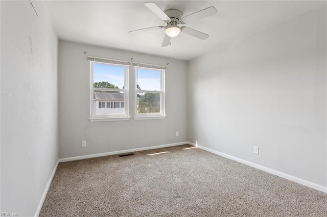 3054 Comte Ct, Virginia Beach, VA 23453 - spare room featuring carpet floors, baseboards, and ceiling fan